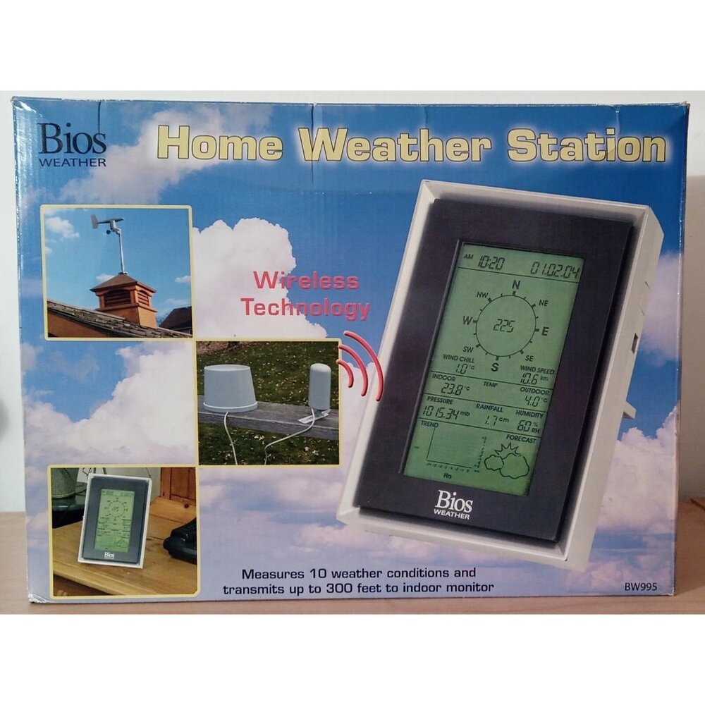 BIOS Wireless Home Weather Station indoor-outdoor TH0374 model BW995- NEW
